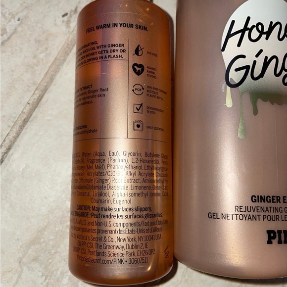 Set of 4•Victoria Secret PINK Honey Ginger BodyWash Oil•Lotion•Scrub•bundle set - Picture 11 of 15